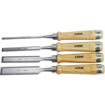 Dláta stolárska sada 4ks drevená rukoväť EXTOL PREMIUM