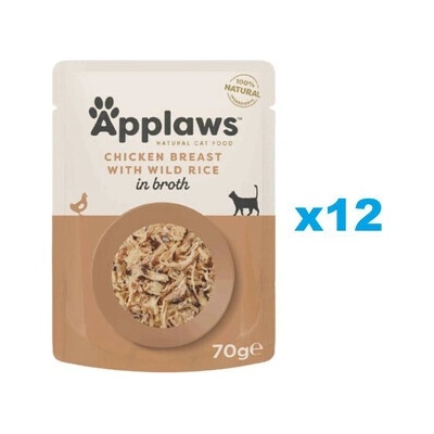 Applaws Adult kuracie mäso a divoká ryža vo vývare 12 x 70 g