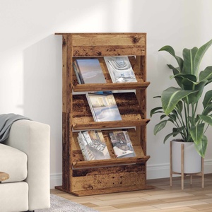 vidaXL Етажерка за списания Старо дърво 70 x 41 x 126 см (899533)