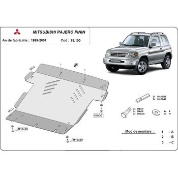Scut Motor - Румъния Метална кора под двигател mitsubishi pajero от 1991 до 2000 (73714)