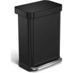 simplehuman - Кошче за отпадъци 55 л, с джоб за торбички, матово черно CW2103 (CW2103)