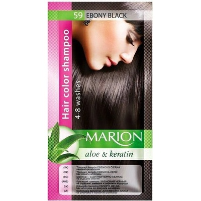 Marion Hair Color Shampoo 59 Ebony Black barevný tónovací šampon ebenově černá 40 ml