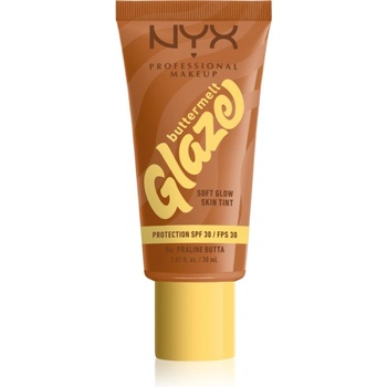 NYX Cosmetics Buttermelt Glaze озаряващ тониращ флуид SPF 30 цвят 06 Praline Buttaml
