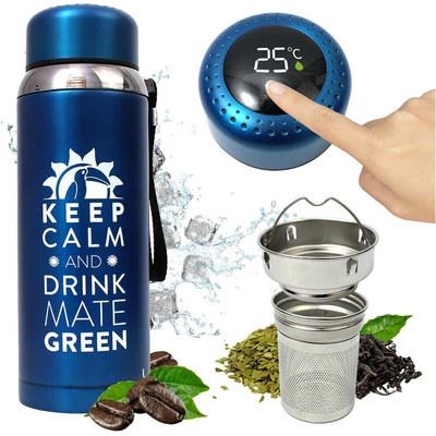 Mate Green Termoska so sitkom a displejom modrá 800 ml