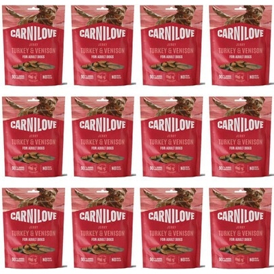 CARNILOVE Dog Jerky Turkey with Venision 12x100 g