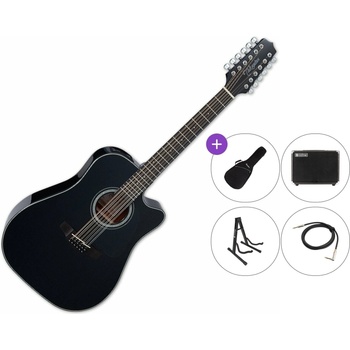 Takamine GD30CE-12BLK Premium SET Black 12-струнна електро-акустична китара