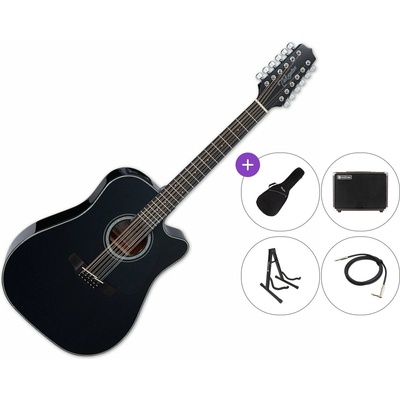 Takamine GD30CE-12BLK Premium SET Black 12-струнна електро-акустична китара