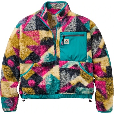 Passenger Дамски поларен пуловер Passenger Women's Ravi Recycled Sherpa Fleece Fleece jumper - Mosaic Mountain Charcoal (105-6797-0213)