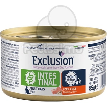 Exclusion Monoprotein Vet Diet Intestinal Cat консерва - свинско, ориз 85 г