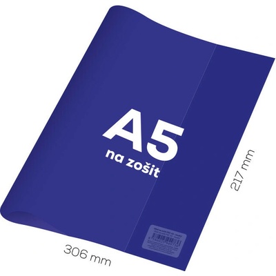Obal na zošit A5 pvc transparentný modrý