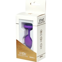 Star Collection Purple Silicone Anal Plug S Light Blue Stone