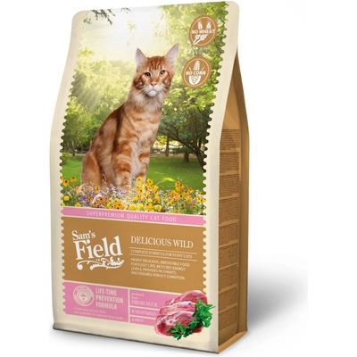 Sams Field Cat Delicious Wild superprémiové granule Sam's Field 2,5 kg