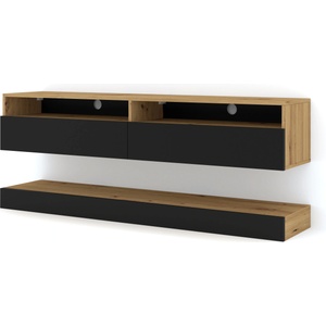 BIM Furniture ТВ шкаф duo 160, дъб артисан/черен мат (tvst160plateicbmat)