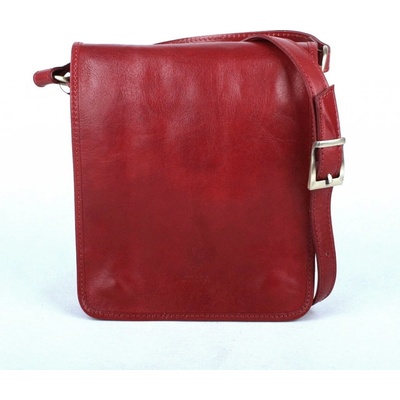 Unisex kožená Crossbody taška no. 48 tmavěčervená