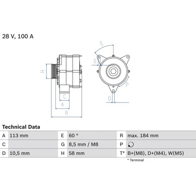 Generátor BOSCH 0 986 043 890 (0986043890)