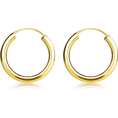 Šperky eshop náušnice zo žltého zlata jednoduché hladké kruhy S3GG252.29