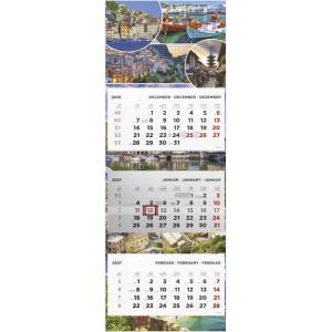 TopTimer Календар за спедитори toptimer t080 с 3 блока, 3 месеца, „Пейзажи 2027 (t8000-015)