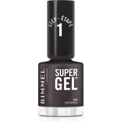 Rimmel Super Gel gelový lak na nehty bez užití UV/LED lampy odstín 103 Brownie 12 ml
