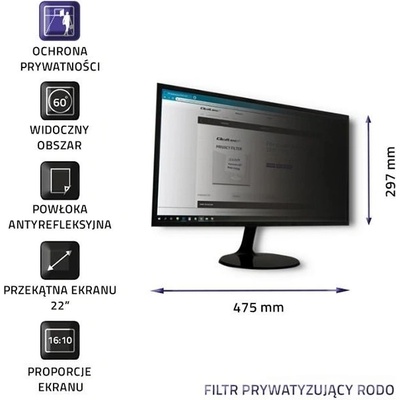 Qoltec 51056 Privatizing filter RODO 22 16:10