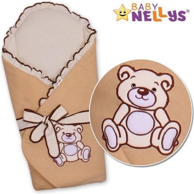 Baby Nellys Zavinovačka s výztuž Medvídek TEDDY jersey kakaová
