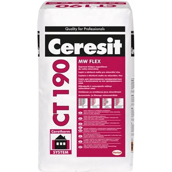 Image 1 of CERESIT СТРОИТЕЛЕН РАЗТВОР ЗА ТОПЛОИЗОЛАЦИЯ ЗА МИНЕРАЛНА ВАТА СТ190 25кг (1979722)
