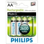 Philips Презареждаеми батерии Philips Rechargeable HR6 AA, 2600 mAh, 4 броя (R6B4B260/10)