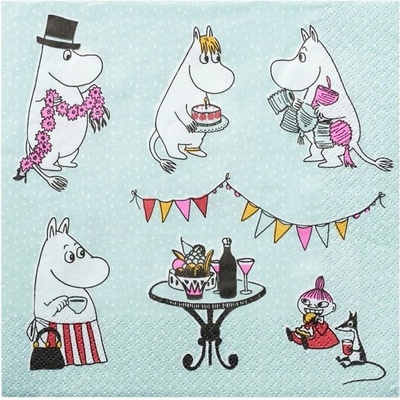 Moomin Servítky Kestit mätové 33x33cm 20ks