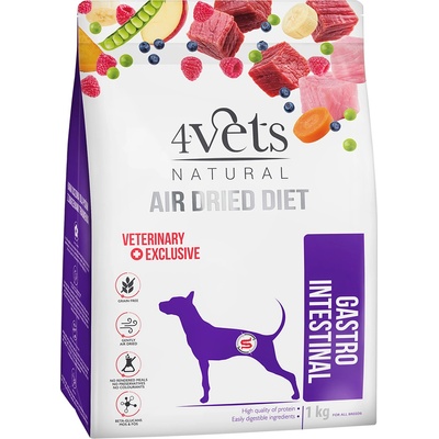 4Vets NATURAL Икономична опаковка: 2x1kg 4Vets Natural Canine Gastro Intestinal суха храна за кучета