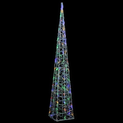 shumee Akrylový dekorativní světelný LED kužel vícebarevný 120 cm