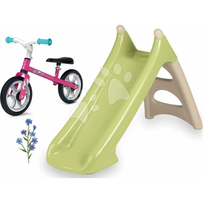 Smoby Set šmykľavka s vodnou hrou a balančné odrážadlo XS Slide Life dĺžka šmyku 90 cm