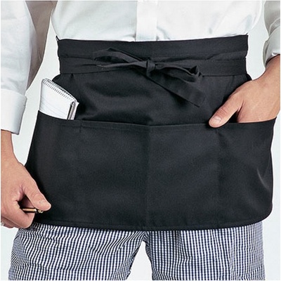 Dennys London Číšnická zástěra s hlubokými kapsami Černá DL022