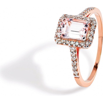 Blink Blink prsteň s diamantami a veľkým Morganitom 2291RMoG