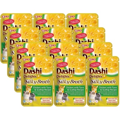 Dashi Delights Silky Broth Chicken & Tuna & Scallop 12 x 40 g
