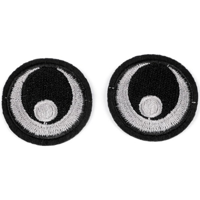 Nažehlovačka / nažehlovací oči Ø38 mm - černá (2 ks)