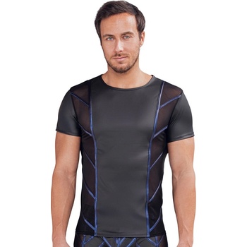 NEK Cool Matte Look Shirt with Blue Metallic Stripes 2162016 Black XL