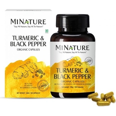 Organický kurkumín s čiernym korením turmeric s piperínom 120 kapsúl