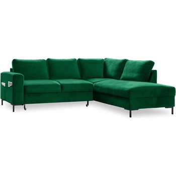 Miuform Тъмнозелен кадифен разтегателен ъглов диван (десен ъгъл) Lofty Lilly - Miuform (879KRO19)