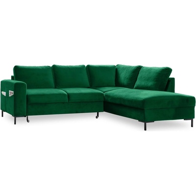 Miuform Тъмнозелен кадифен разтегателен ъглов диван (десен ъгъл) Lofty Lilly - Miuform (879KRO19)