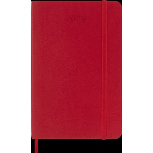 Moleskine Germany Moleskine 12 Monate Wochen Notizkalender 2026, Pocket/A6, 1 Wo = 1 Seite, rechts linierte Seite, Weicher Einband, Scharlachrot