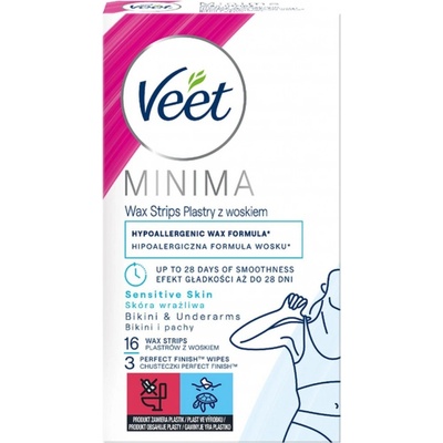 Veet Wax Strips voskové depilační pásky pro citlivou pokožku 16 Ks