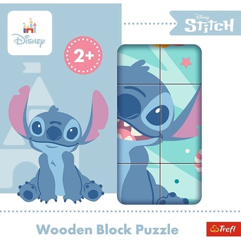Trefl Дървен блок пъзел Trefl - Lilo & Stitch, 9 части (62083)