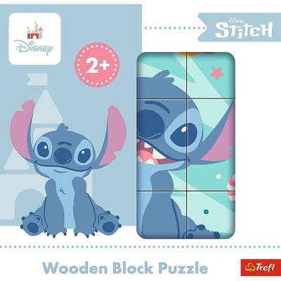 Trefl Дървен блок пъзел Trefl - Lilo & Stitch, 9 части (62083)