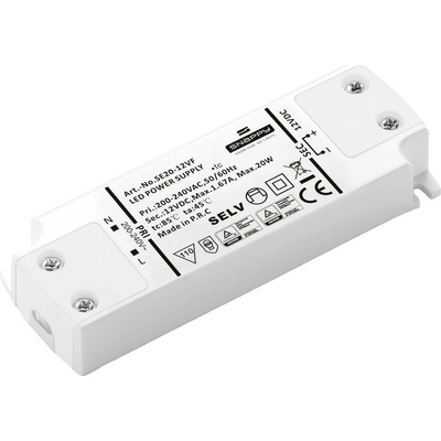 Dehner Elektronik SE 20-12VF (12VDC) napájecí zdroj pro LED, LED driver konstantní napětí 20 W 1.67 A 12 V/DC schválení