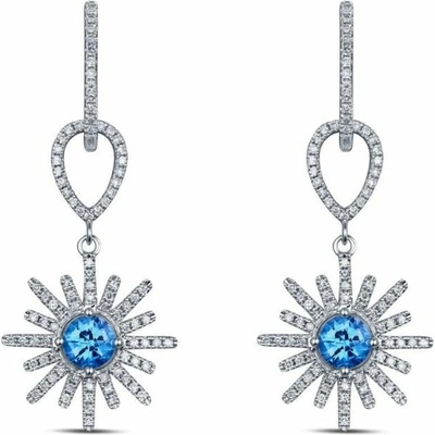 Eppi zlaté diamantové vločky s topásmi v náušnicicach Flany E32977