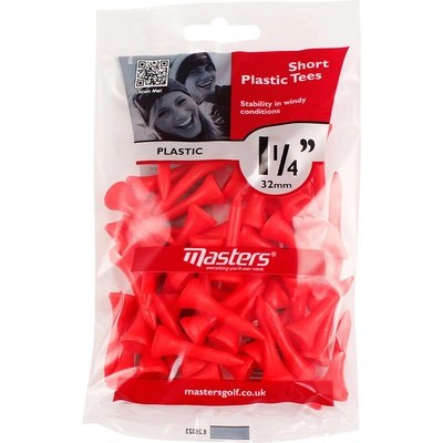 Masters Golf Plastic Tees 1 1/4 Inch 50ks červená