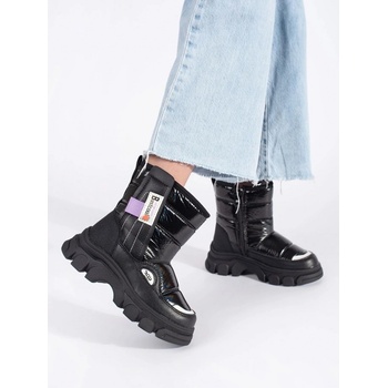 Pohodlné kotníkové boty dětské bez podpatku černé