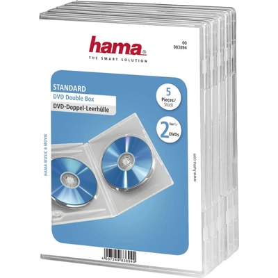 HAMA Obal na 2 DVD, transparentný, 5 ks - 00083894