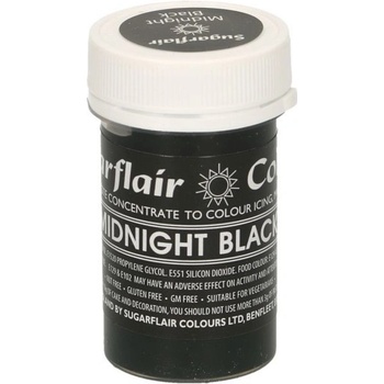 Sugarflair Colours Gélová farba Midnight Black čierna 25 g