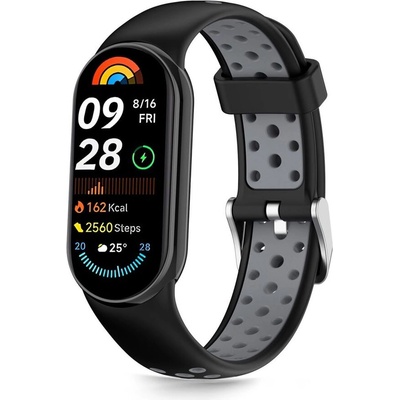 Tech-Protect Силиконова каишка за Xiaomi Smart Band 8 / 9 / 10 / NFC от Tech-Protect Iconband Air - Black / Grey (5906302331338)