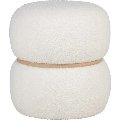 House Nordic Taburet (Puf) MILFORD Ø38x41 cm, bílé bouclé